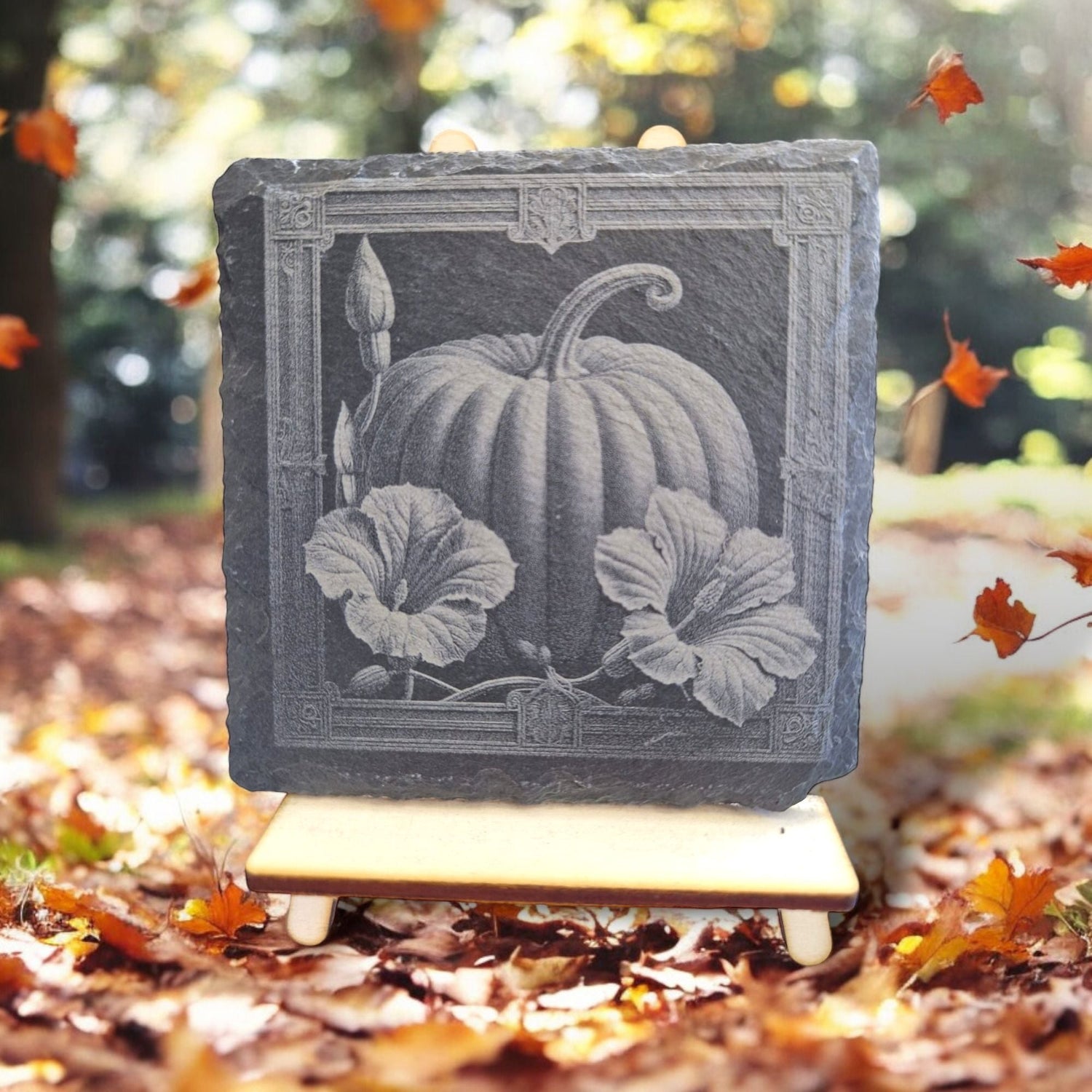 Schiefer Untersetzer Halloween und Fledermäuse