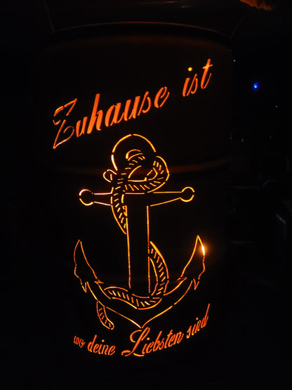 Feuertonne Zuhause ist wo deine Liebsten sind