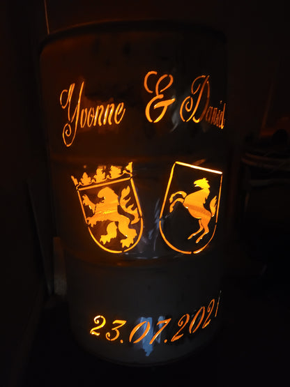Feuertonne mit Wunschmotiv