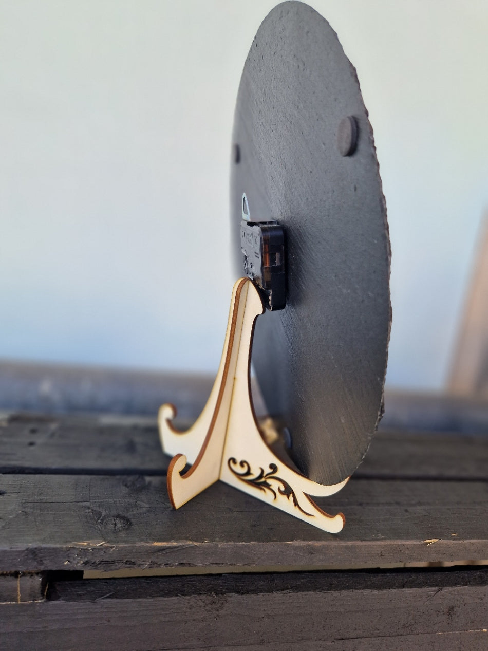 Schiefer Uhr Schweden mit Elch