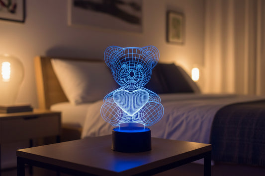 Nachtlicht Bär mit Herz 3D