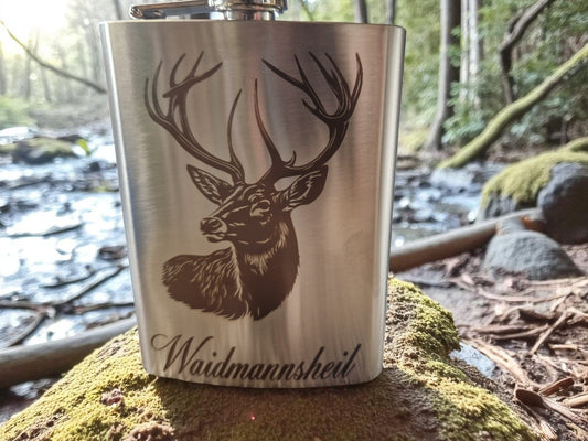 Flachmann mit Gravur Waidmannsheil